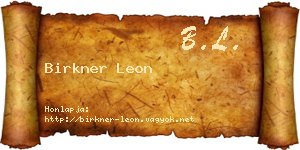 Birkner Leon névjegykártya